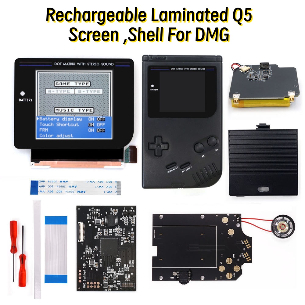 Lcd Screen Arcade - Перезаряжаемый серый/черный/белый ламинированный экран Q5 с