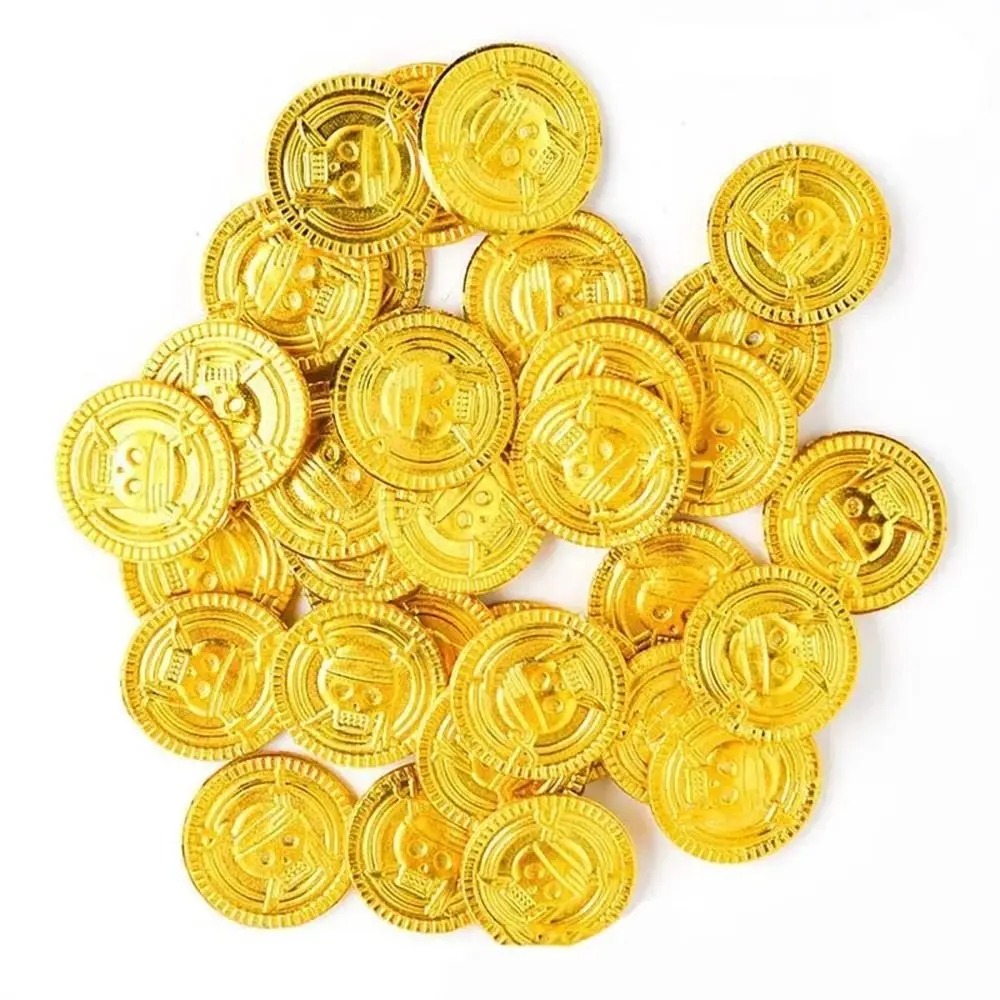 Arcade Game Coin - Пластиковые пиратские золотые монеты, золотые, серебряные