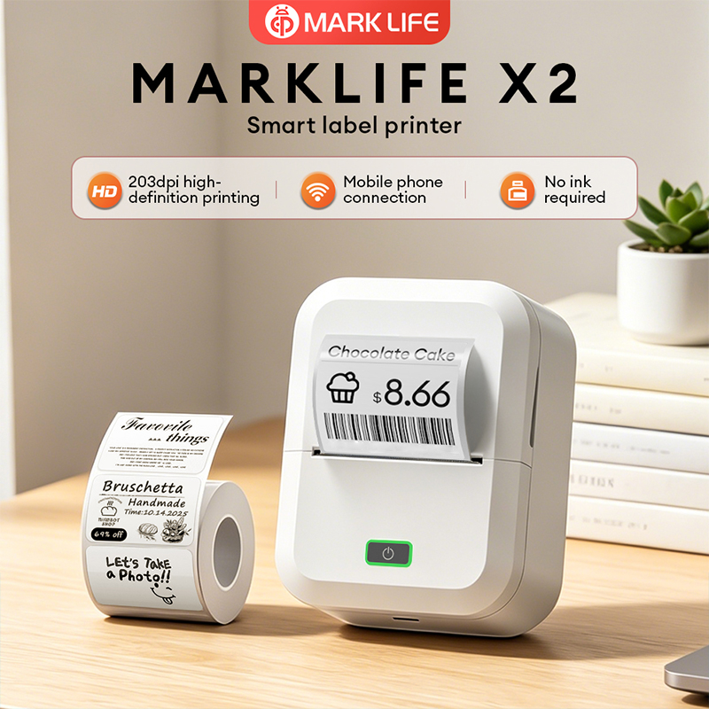 Ticket Redemption Machine - Портативный мини-принтер этикеток Marklife X2, 2-дюймовый