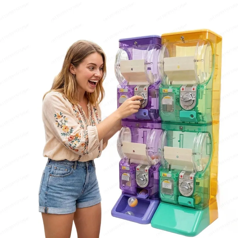 Arcade Vending Machine - Прозрачный белый двухуровневый гашапон-автомат, монетоприемный диспенсер
