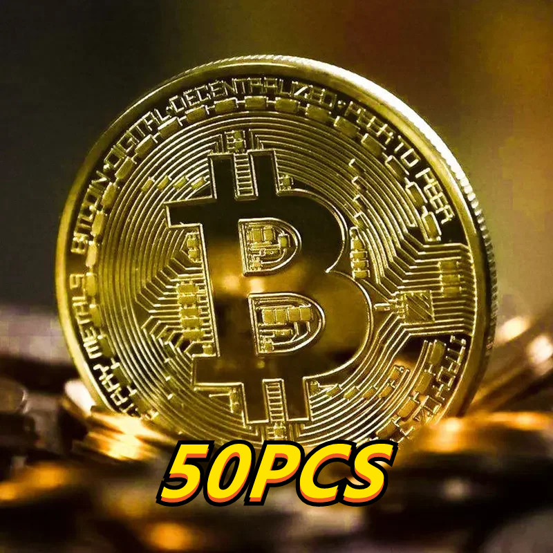 Arcade Game Coin - 60-2 шт. позолоченная биткойн-монета, коллекционная художественная